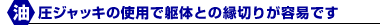 油圧ジャッキの使用で躯体との縁切りが容易です
