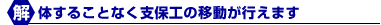 解体することなく支保工の移動が行えます